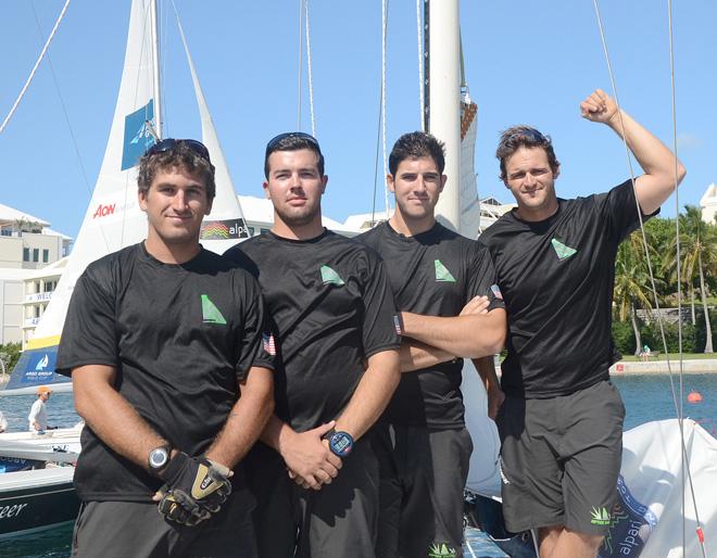 Chris Poole (center right) Chris Kennedy, Spencer Colpaert and Andres Soriano - Crews prepare for their practice time in the classic IOD sloops uned for the Argo Group Gold Cup, Stage 5 of the Alpari World Match Racing Tour. ©  Talbot Wilson / Argo Group Gold Cup http://www.argogroupgoldcup.com/